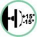 Inclinazione supporto +15° / -15°