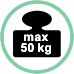 Peso massimo sostenuto 50 Kg.