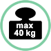 Peso massimo sostenuto 40 Kg.