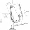 Disegno tecnico Supporto universale per tablet 2in1 supporto da scrivania / montaggio a parete
