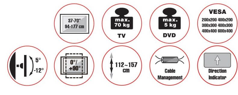 Tv Stand 70PBVC-6040T 37"-70" (23248)